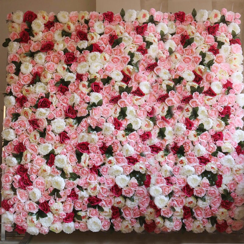 Fake Flower Wall for Wedding Photography Backdrop Artificial Peony Simulation Rose for Event Baby Shower Party Decor Panel 40*60cm