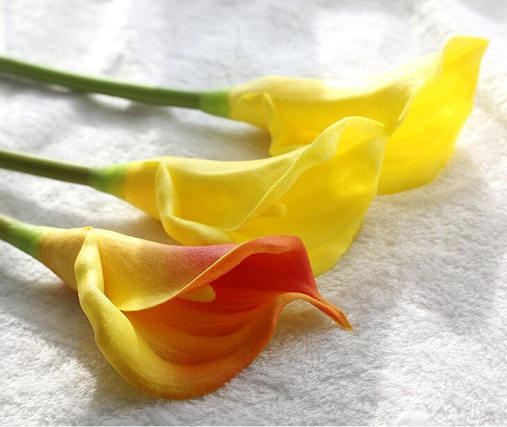 10 Stems High Quality Real Touch Calla Lily Artificial Simulation Lily Wedding Flowers For Table Centerpieces Ceremony Reception