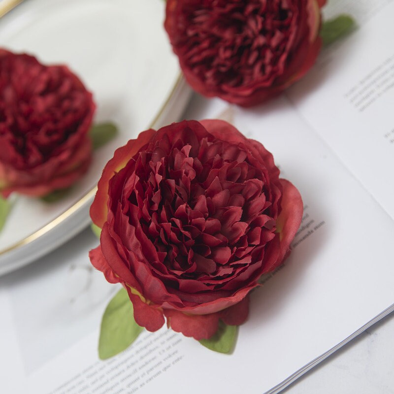 New Arrival 24 Heads Artificial Simulation Silk Rose Peony Flower Diam.10cm Wedding Party Decoration DIY Flower Head
