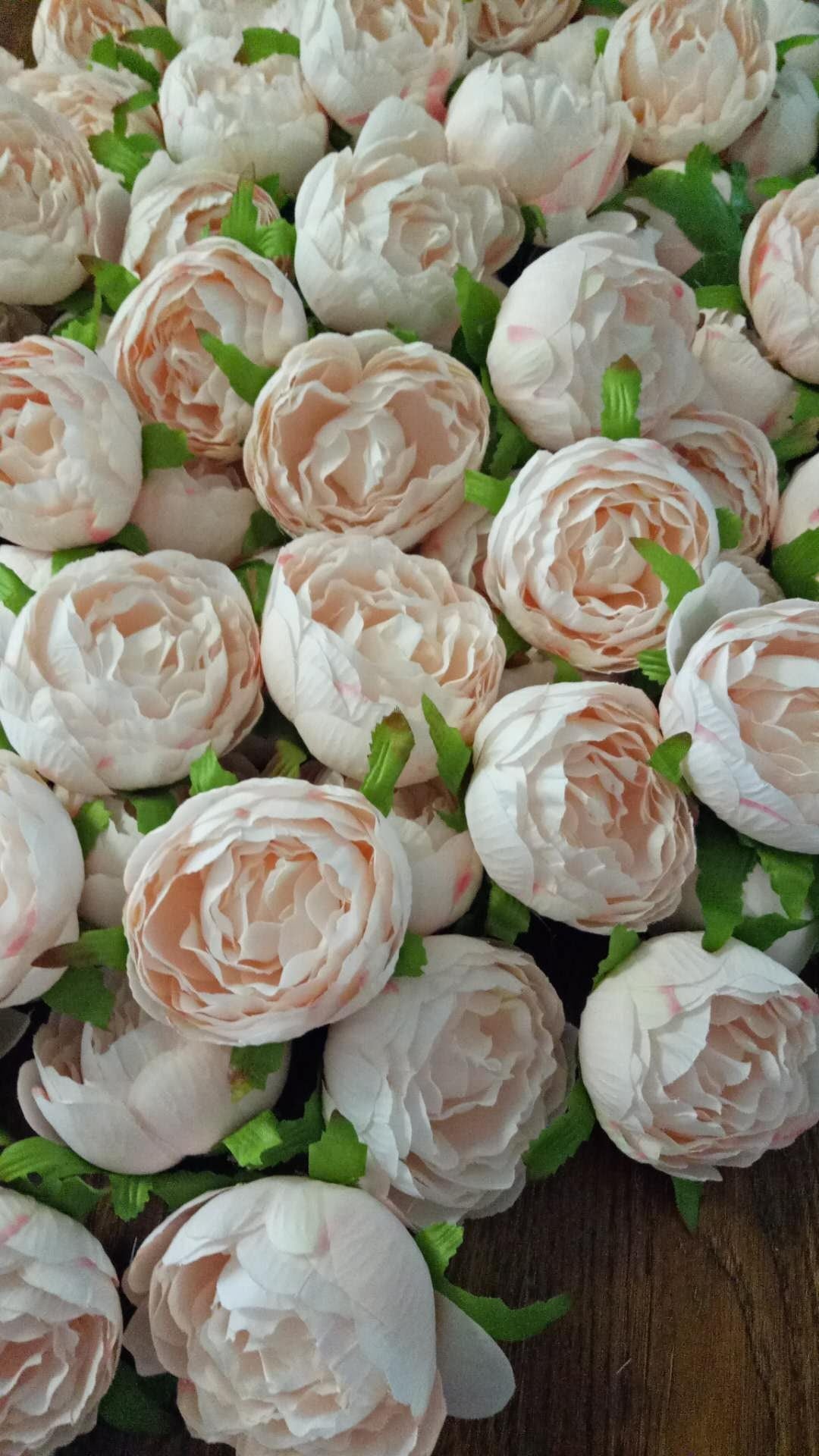 Wholesale Wedding Flower 60 Heads Artificial Simulation Peony Camellia Bud Wedding Decoration Flower Head DIY Background