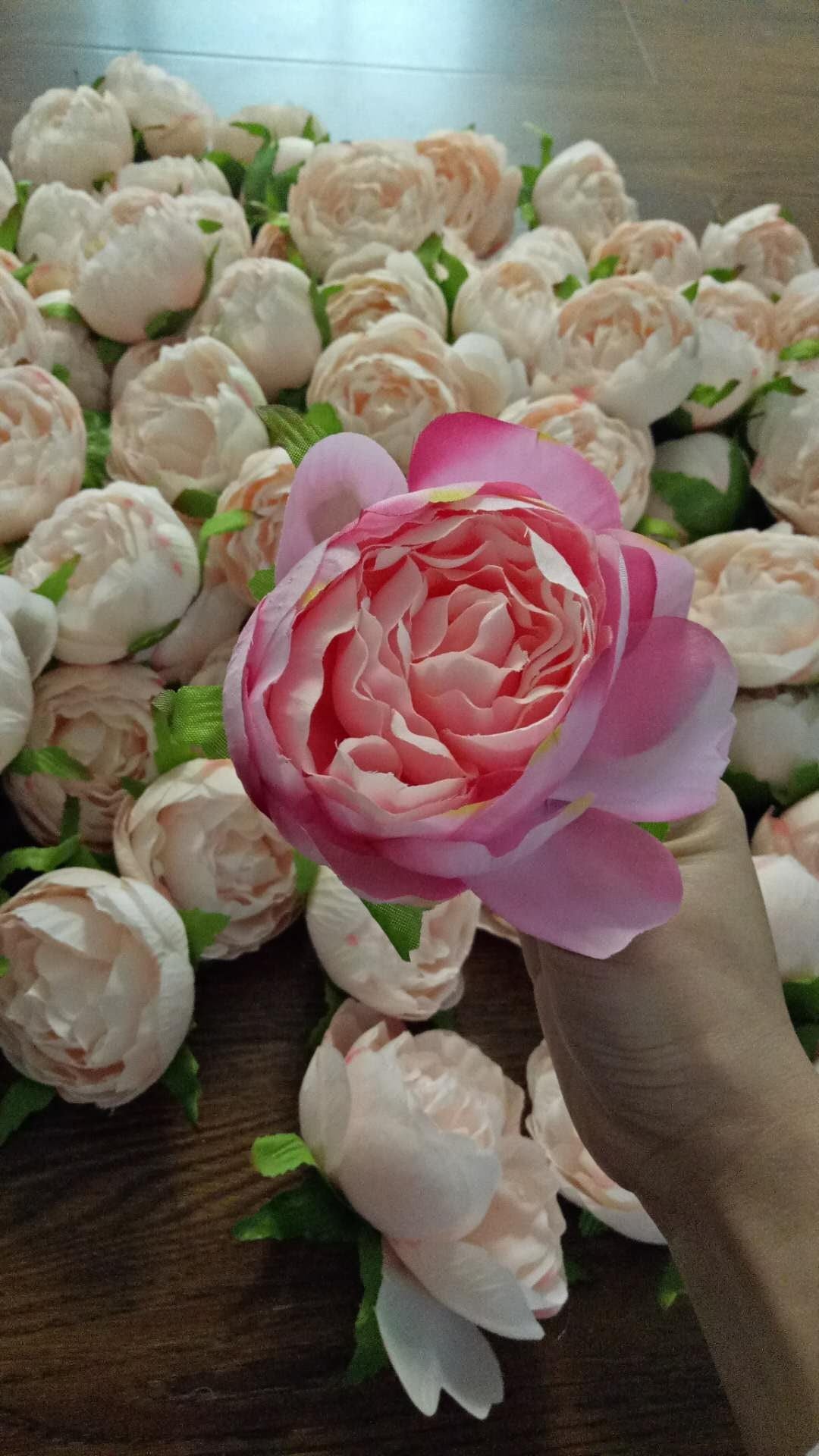 Wholesale Wedding Flower 60 Heads Artificial Simulation Peony Camellia Bud Wedding Decoration Flower Head DIY Background