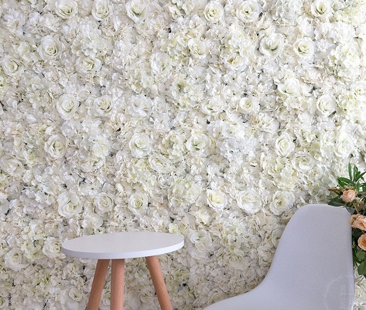 New Arrival White Flower Wall Artificial Rose Hydrangea Flower Backdrops For Romantic Photography Bridal Shower Panels 40cm*60cm