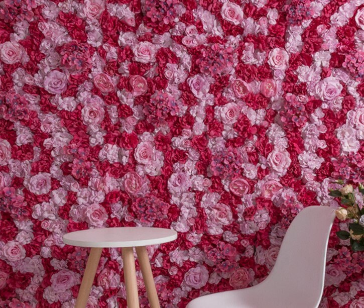 Wedding Flower Wall Backdrops For Romantic Photography Baby Shower Bridal Shower Special Event Decor Floral Panel 15.75X23.62inch