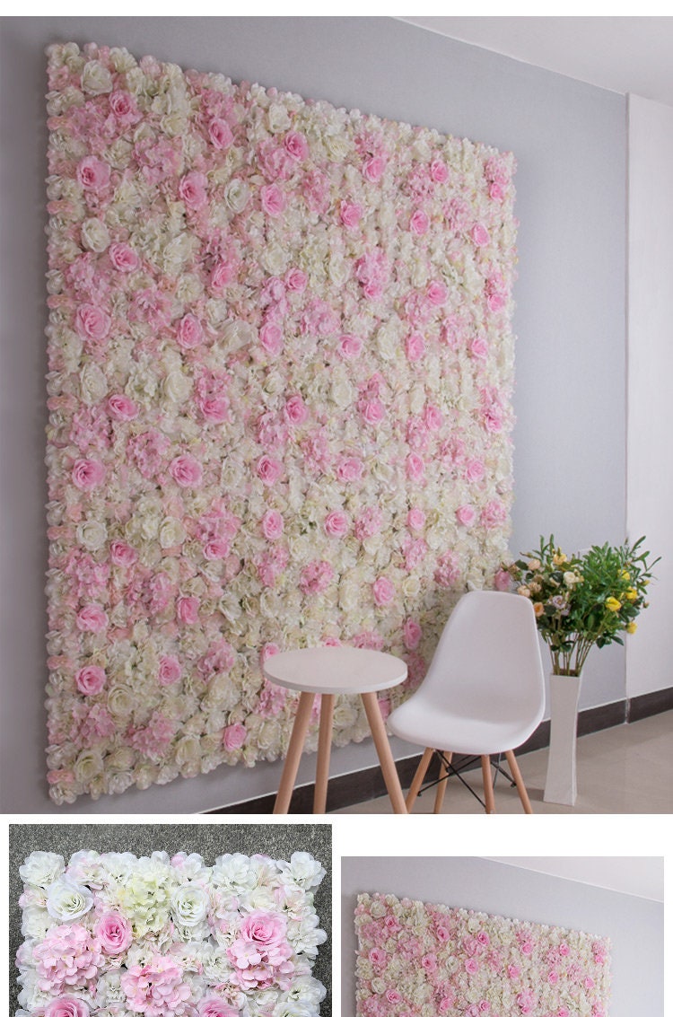 Flower Wall For Wedding Romantic Photography Backdrop Baby Shower Special Event Backdrop Decor Fake Floral Panels 40x60cm