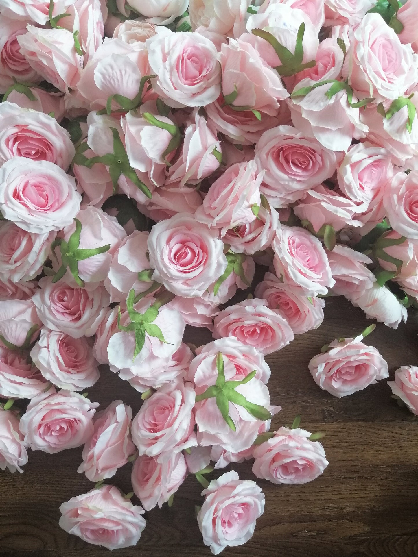 Baby Pink Wedding Flowers Heads Artificial Simulation Silk Rose Camellia Wedding Party Decoration Flower DIY Background 30 Heads