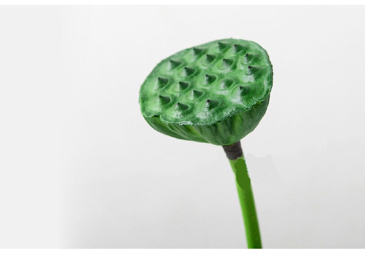 5 Stems Artificial Simulation Water Lily Seedpod Fish Tank Pond Decoration Plants Length 70cm/27.56"
