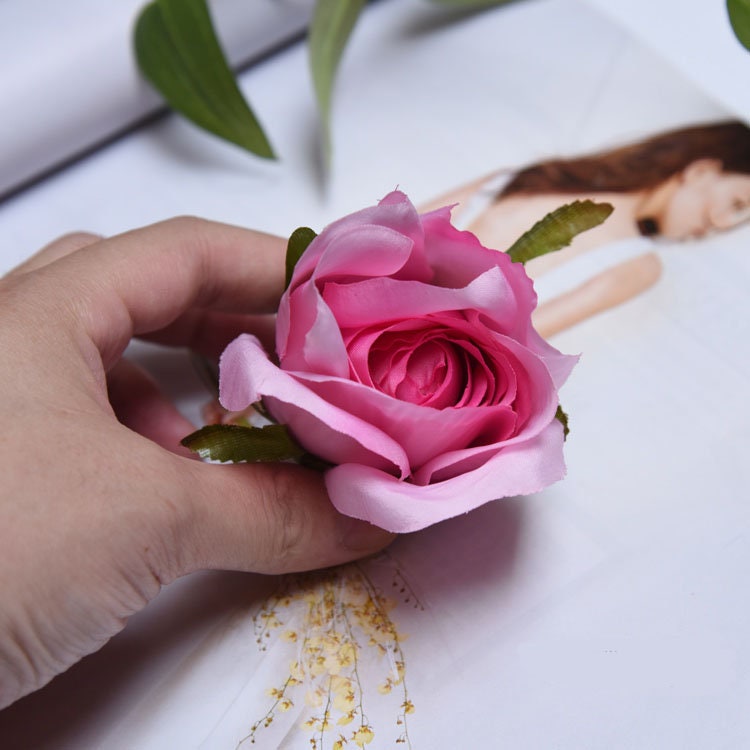 Wholesale Plum Wedding Rose 50 Heads Artificial Simulation Silk Rose Camellia Wedding Party DIY Background Decoration Flower Head