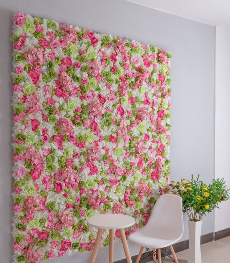Simulation Flower Wall For Wedding Romantic Photography Bridal Shower Baby Shower Salon Decor Floral Panels 15.74inch x23.62inch