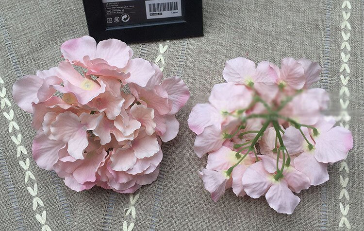 Wholesale 50Heads Artificial Simulation Silk Hydrangea Flower Head Diameter 16cm DIY Wedding Bride Shower Baby Shower Decoration Flower Head