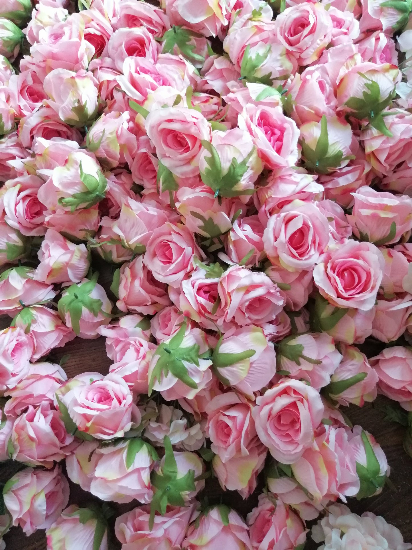 Wholesale Ivory/Pink Wedding Flowers 50Heads Artificial Simulation Silk Rose Diam.10cm Party Decoration DIY Background Layout