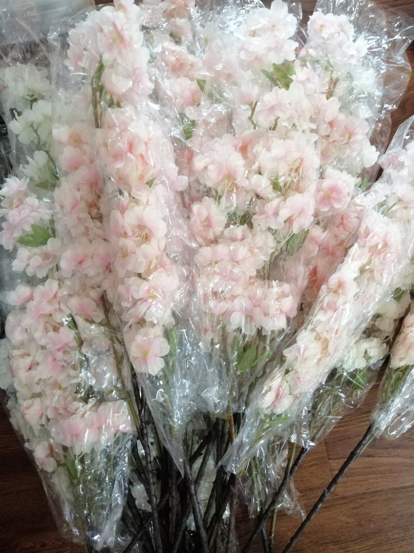 5 Stems Artificial Simulation Silk Sakura Cherry Blossom Length 103cm/40.55" Wedding Flowers Spring Summer Event Decoration Florals