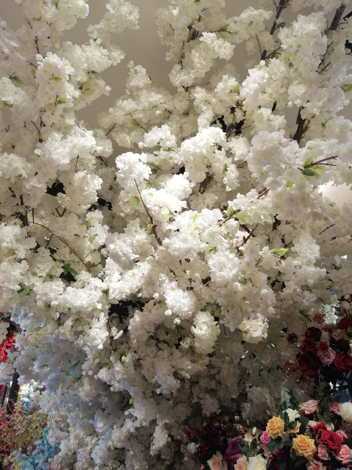 Wholesale 5 Stems Artificial Simulation Silk Cherry Blossom Sakura Wedding Party Decoration Flowers Total Lenght 1 m/39.37"