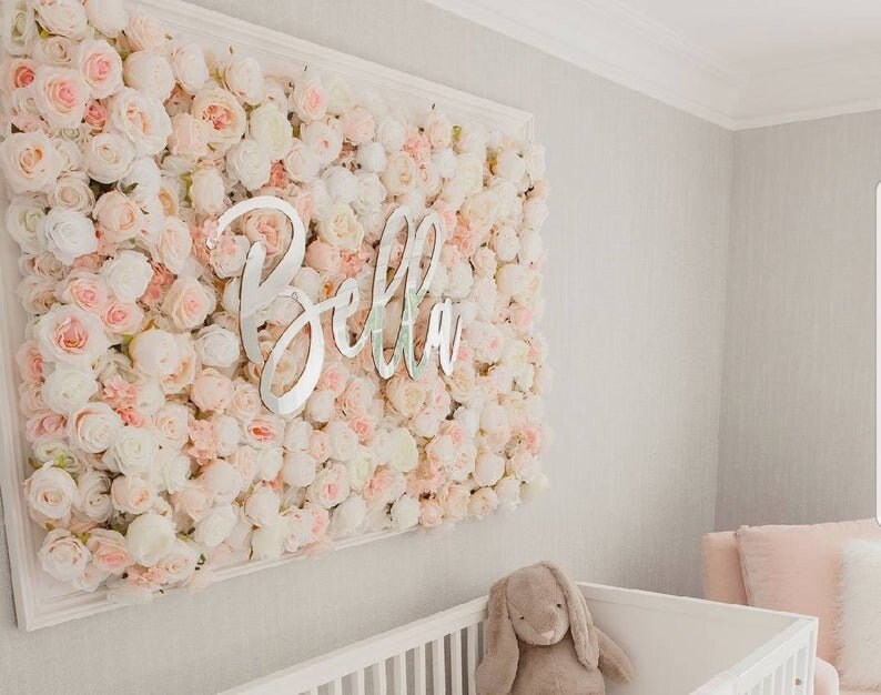 Baby Pink 3D Wedding Flower Walls Backdrops Artifical Silk Rose Peony Background For Romantic Photography Bridal Shower Baby Shower 40*60cm