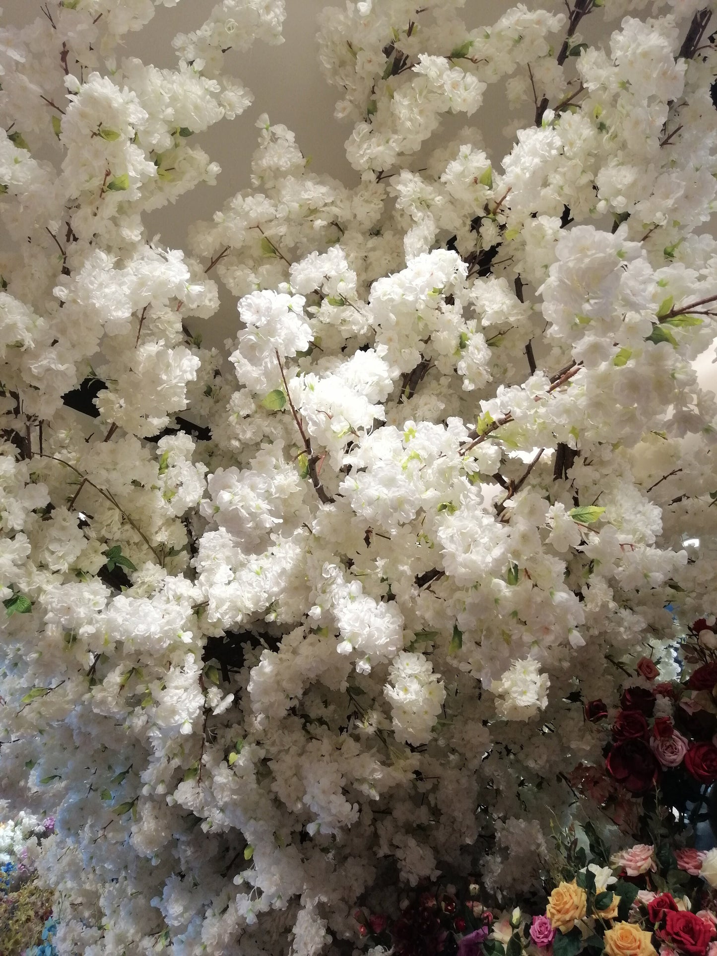 Wholesale 5 Stems Artificial Simulation Silk Cherry Blossom Sakura Wedding Party Decoration Flowers Total Lenght 1 m/39.37"