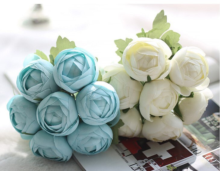 Cute Simulation Silk Flower Bouquet For Bridesmaids Flower Girl Small Peony Bouquet Artificial Flower Bouquets Rose Buds