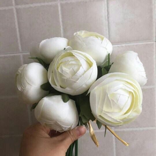 Cute Simulation Silk Flower Bouquet For Bridesmaids Flower Girl Small Peony Bouquet Artificial Flower Bouquets Rose Buds
