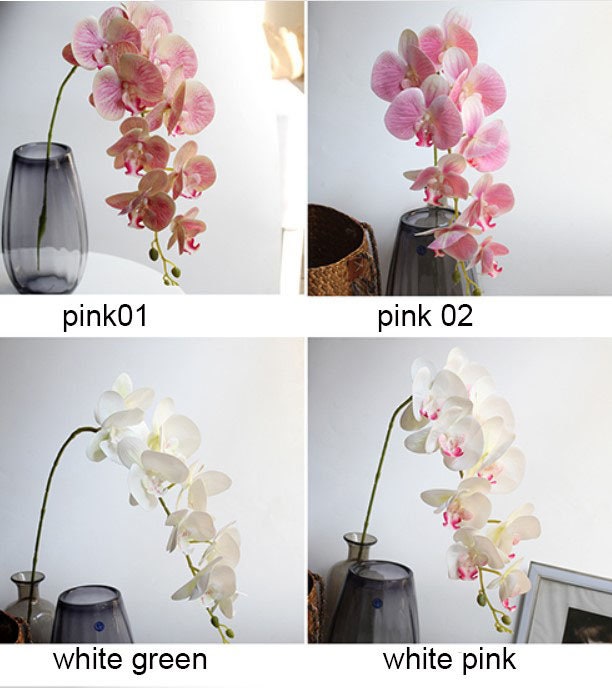 5 Stems Feel Hand Touch Simulation 3D Orchids Flowers Length 107cm/42.12" Wedding Dinner Venue Decoration Butterfly Phalaenopsis Flowers