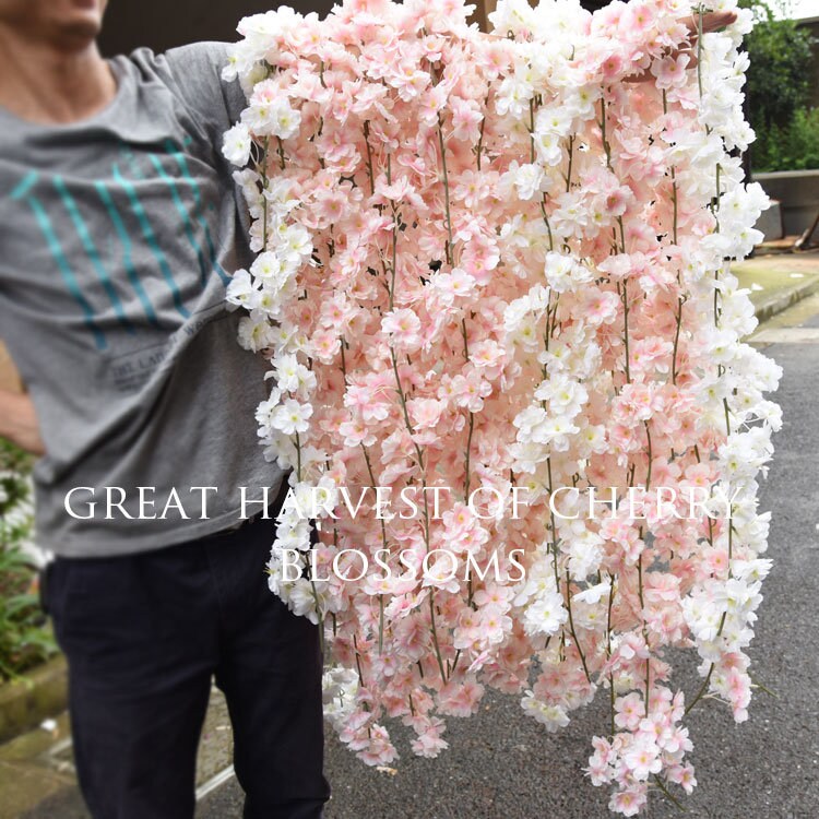 10 PCS Artifical Cherry Floral Sakura Blossom Rattan For Outdoor Wedding Backdrop Decor Vine Wedding Road Lead Floral For Photography