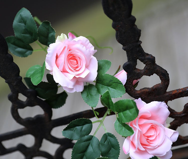 5 Strands Artificial Rose Vine 21.65" Simulation Cane Rose Garland Outdoor Decor Wedding Road Floral Plant For Photography Decor