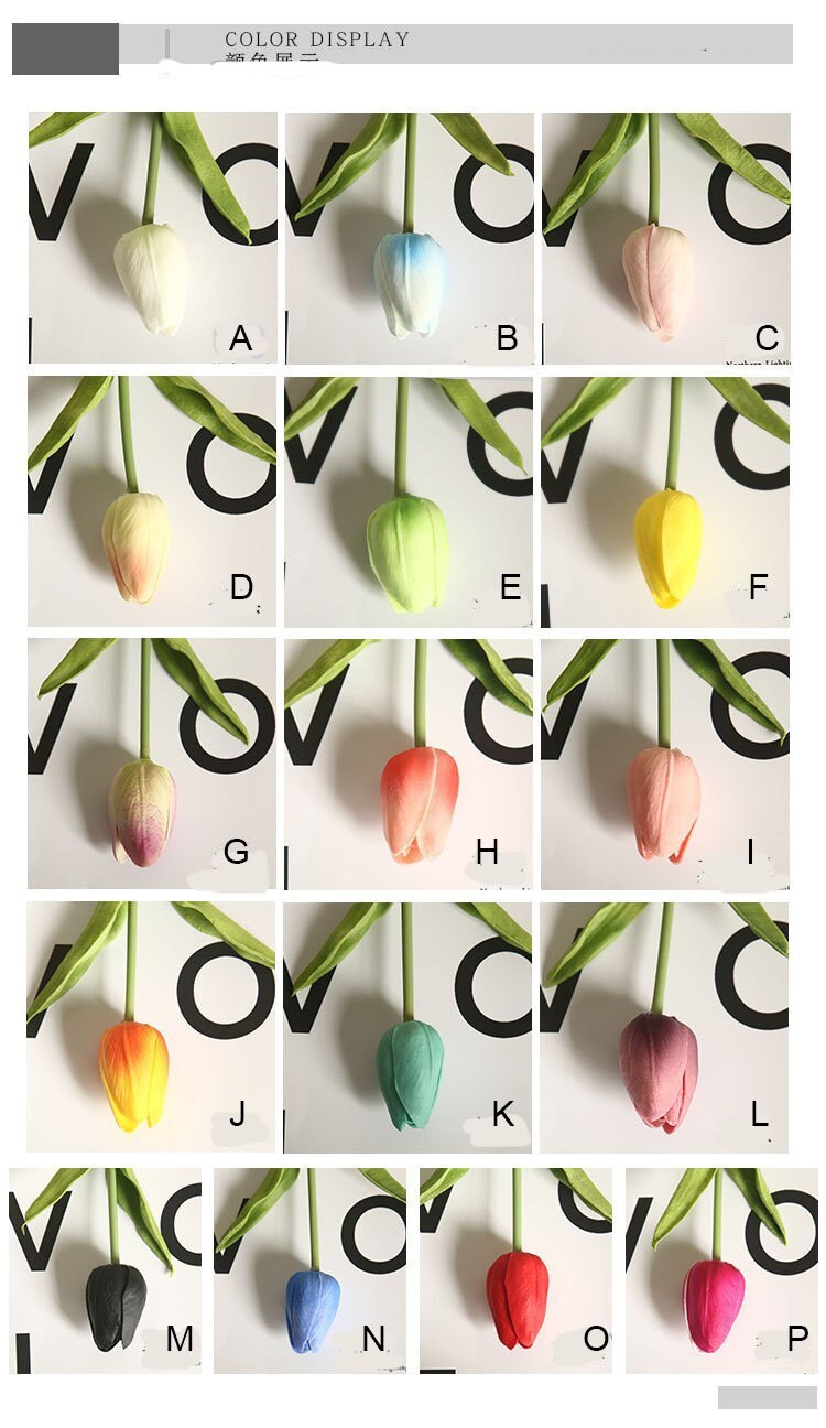10 PCS Soft Feel Hand Artifical Mini Tulip PU Foam Wedding Flowers Faux Tulips for Home Decorations Floral Arrangement