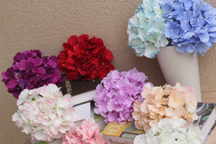 24 Heads Artificial Simulation Silk Large Hydrangea Flower Diam.20cm DIY Wedding Bride Shower Baby Shower DIY Decoration Floral