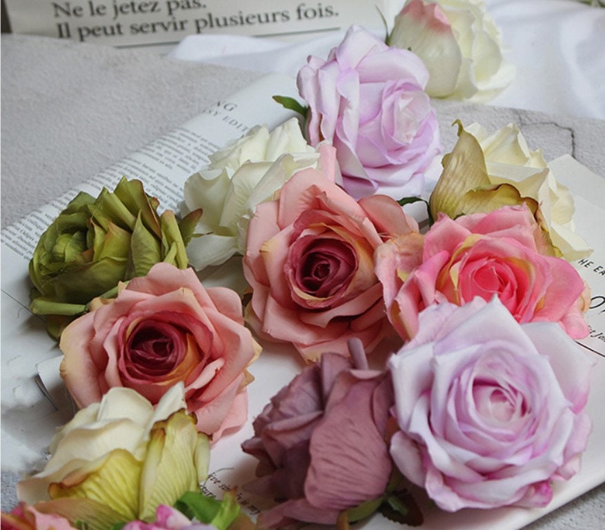 30 Heads Wedding Flower Artifical Simulation Floral Rose Camellia Diam.8cm For Wedding Arrangement Supplies Party Home DIY Decoration