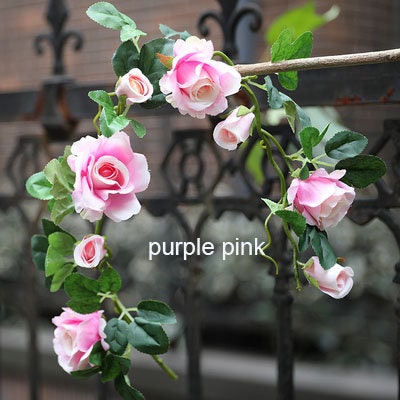 5 Strands Artificial Rose Vine 21.65" Simulation Cane Rose Garland Outdoor Decor Wedding Road Floral Plant For Photography Decor