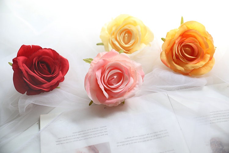 30Heads Wedding Flower Artificial Simulation Silk Rose Camellia Diam.9cm DIY Wedding Event Decoration Backgroudnd Floral