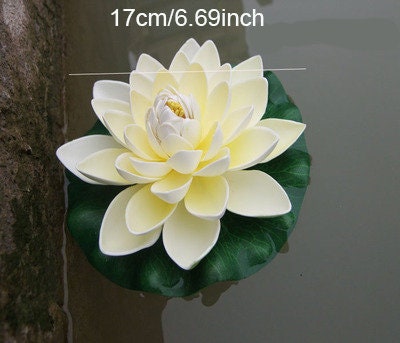 Artificial PE Foam Lotus Flowers 6 PCS Diam.17cm Simulation Water Lily Floating Pool Fish Tank Pond Plants Wedding Home Garden Decoration