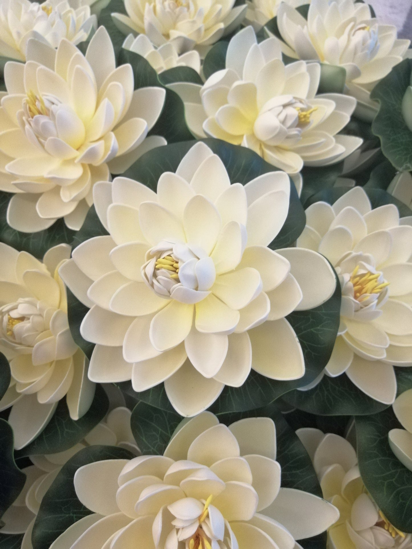 Artificial PE Foam Lotus Flowers 6 PCS Diam.17cm Simulation Water Lily Floating Pool Fish Tank Pond Plants Wedding Home Garden Decoration