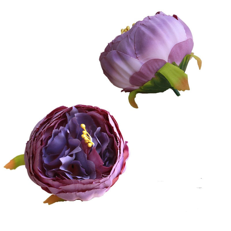 Wholesale 50 Heads Artificial Simulation Silk Peony Camellia Flower Head Diam.9cm/3.54" DIY Wedding Wall Decoration Flowers