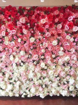 Gradual Color Floral Wall Wedding Arrangement Fake Flower Wall Backdrop Bridal Shower Event Salon Party Photography Panel 15.75"x23.62"