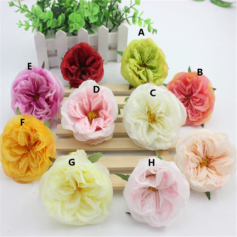 Wholesale 50Heads Wedding Flowers Artificial Simulation Silk Camellia Diam.7.5cm DIY Wedding Special Event Backdrop Layout Accessory Floral