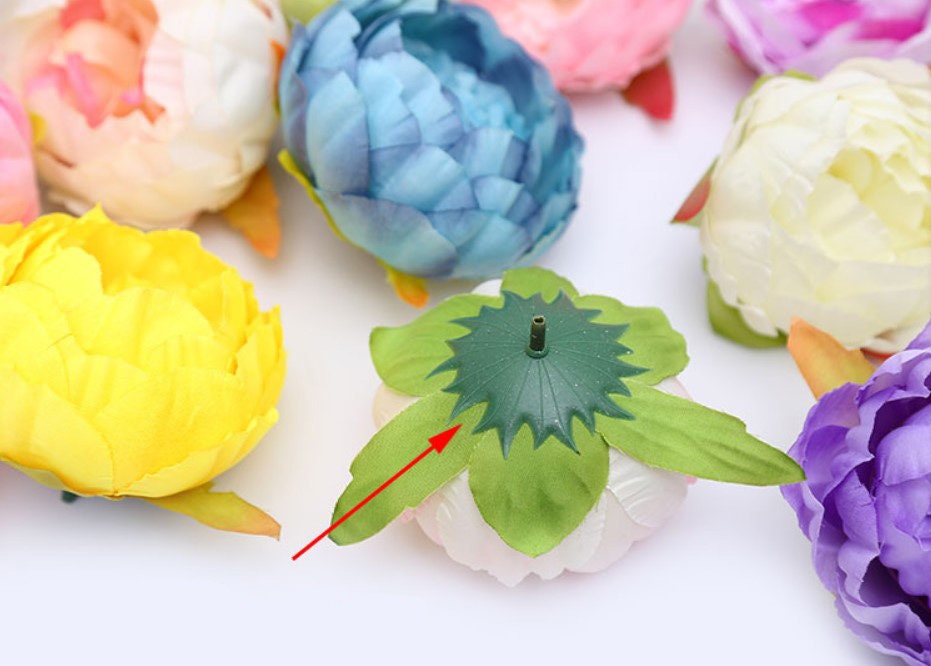 Wholesale Wedding flowers 50 Heads Artificial Simulation Peony Bud Flower Head Diam.8.5cm DIY Wedding Decoration Accessories Floral