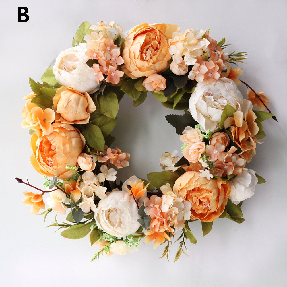 Spring Rose Penoy Wreath For Front Door Farmhouse Decor, Wedding wreath Year Round Wreath,Indoor Outdoor Decor Wreath