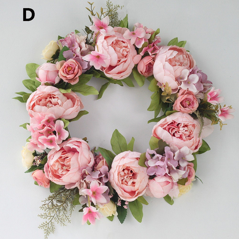 Spring Rose Penoy Wreath For Front Door Farmhouse Decor, Wedding wreath Year Round Wreath,Indoor Outdoor Decor Wreath
