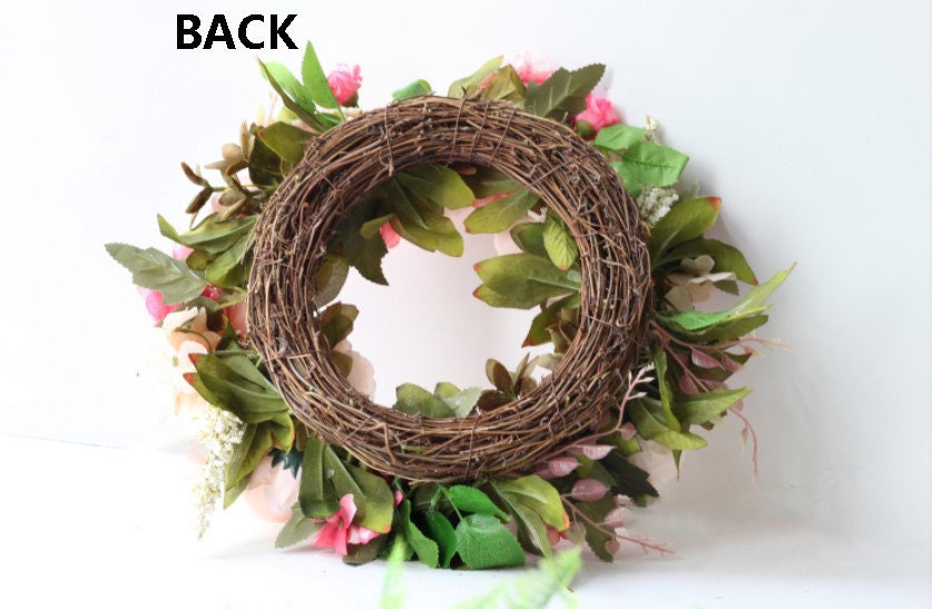 Artifical Flower Wreth Rose Plant Wreath For Front Door Farmhouse Decor, Wedding wreath Year Round Wreath,Indoor Outdoor Decor Wreath