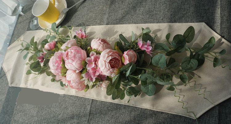Mauve/Blush Peony & Eucalyptus Swag/Wreath for Wedding/Front Door, Rustic Flower Swag, Boho Wreath, Rose and Eucalyptus Swag/Wreath