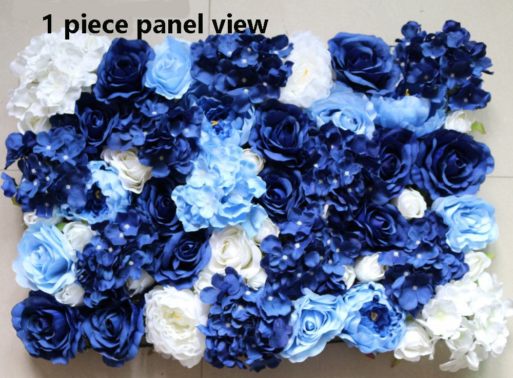 Royal Blue Flower Wall for Wedding Photography Backdrop Artificial Simulation Rose Hydrangea for Special Event Party Decor Panels