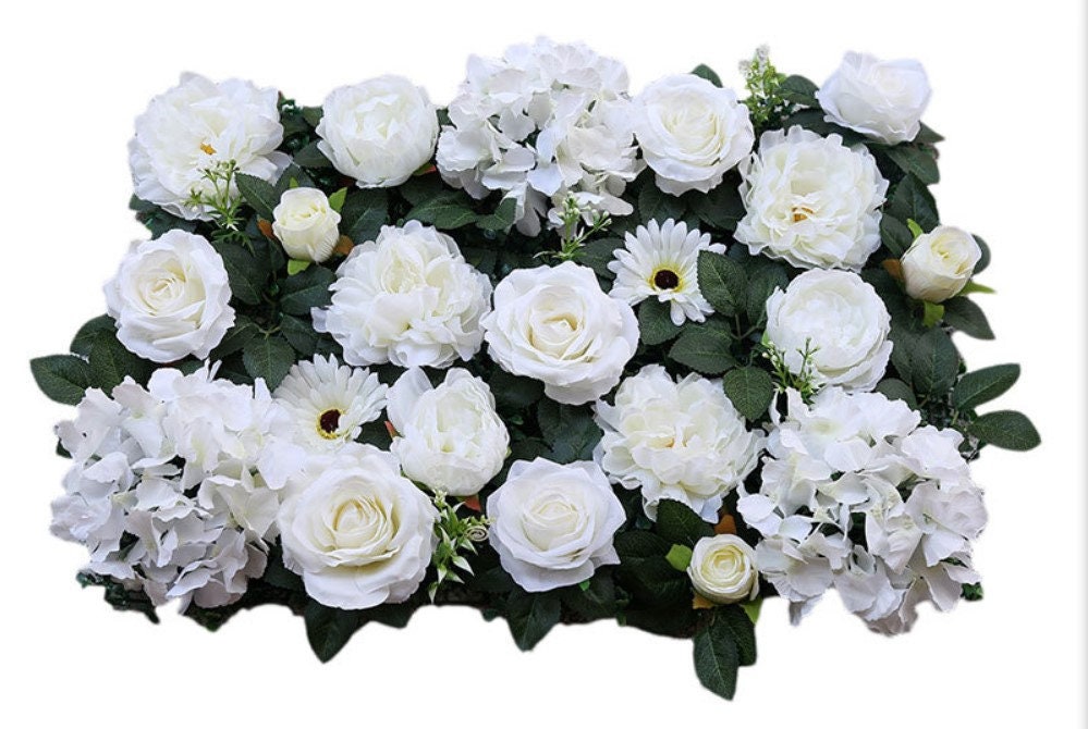 White Flower Wall Green Plants Wall For For Romantic Wedding Photography Special Event Decor Fake Flower Plants Panels 40*60cm