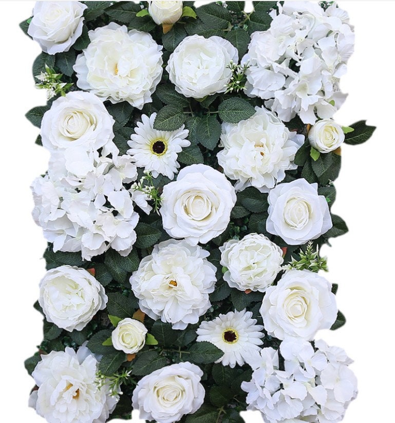 White Flower Wall Green Plants Wall For For Romantic Wedding Photography Special Event Decor Fake Flower Plants Panels 40*60cm