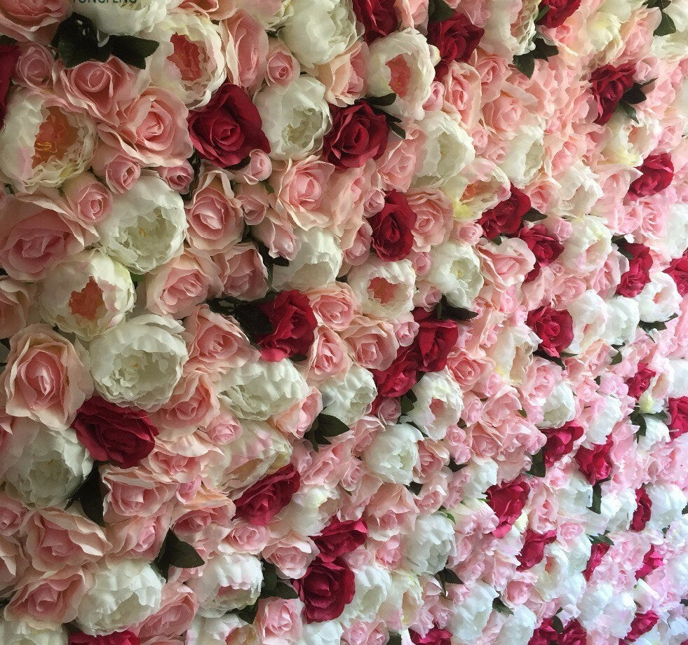 Floral Wall Artificial Simulation Silk Rose Flower Wall For Romantic Photography Backdrop Special Event Arrangement Decor Panels 40*60cm