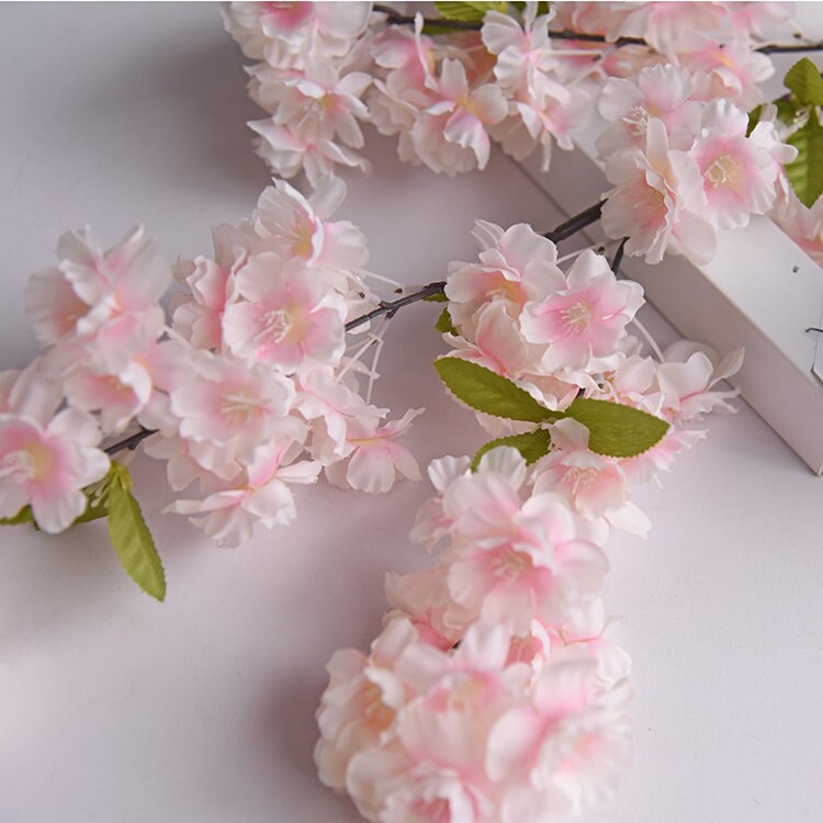 5 Stems Sakura Spring Flowers Length 101cm/39.8" Artificial Simulation Silk Cherry Blossom Wedding Decor Arrangment Floral