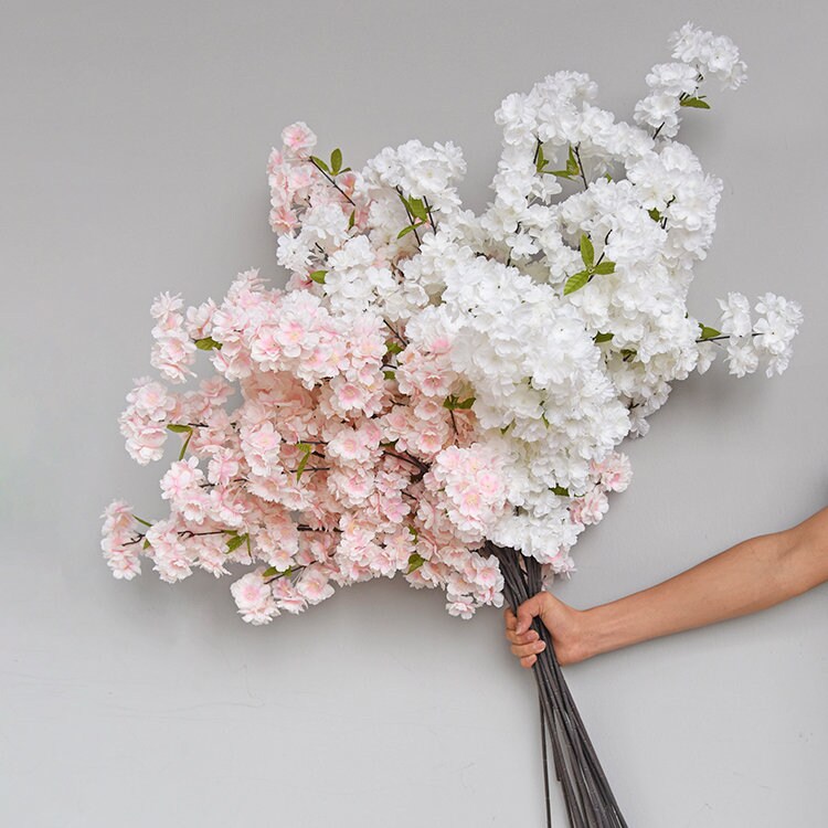5 Stems Sakura Spring Flowers Length 101cm/39.8" Artificial Simulation Silk Cherry Blossom Wedding Decor Arrangment Floral