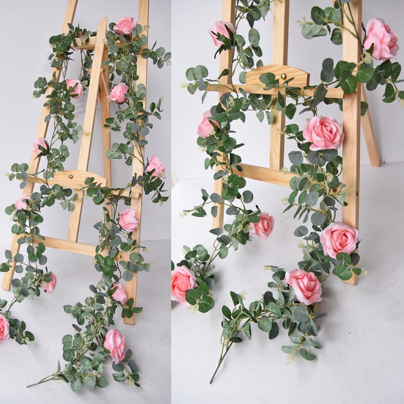 Artificial Flower Simulation Garland Vine Rose Garland Green Plants Cane Home Outdoor Decor Photography Flowers Wedding Table Florals