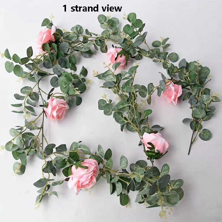 Artificial Flower Simulation Garland Vine Rose Garland Green Plants Cane Home Outdoor Decor Photography Flowers Wedding Table Florals