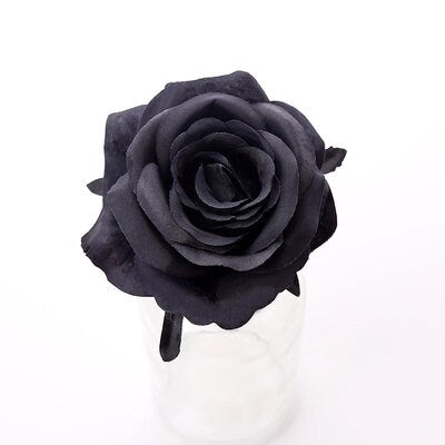 30Heads Black /White Wedding Flowers Artificial Simulation Rose Camellia Heads DIY Home Party Decor Fake Florals Diam.8cm
