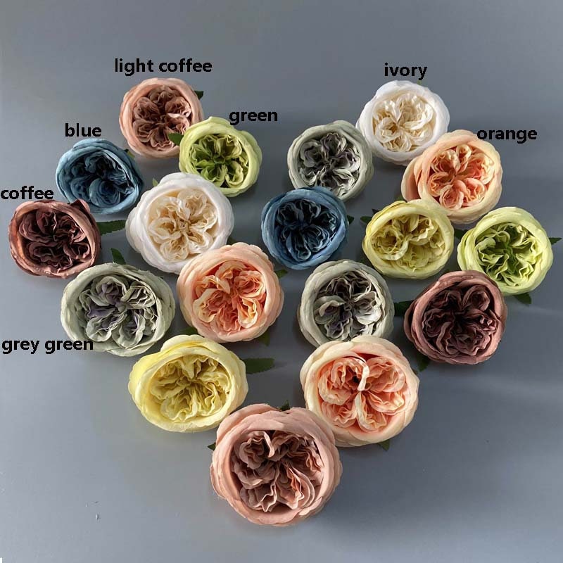 New Arrival 30 Heads Wedding Flower Artificial Simulation Silk Austin Rose Wedding Special Event Decor Fake Florals DIY Background