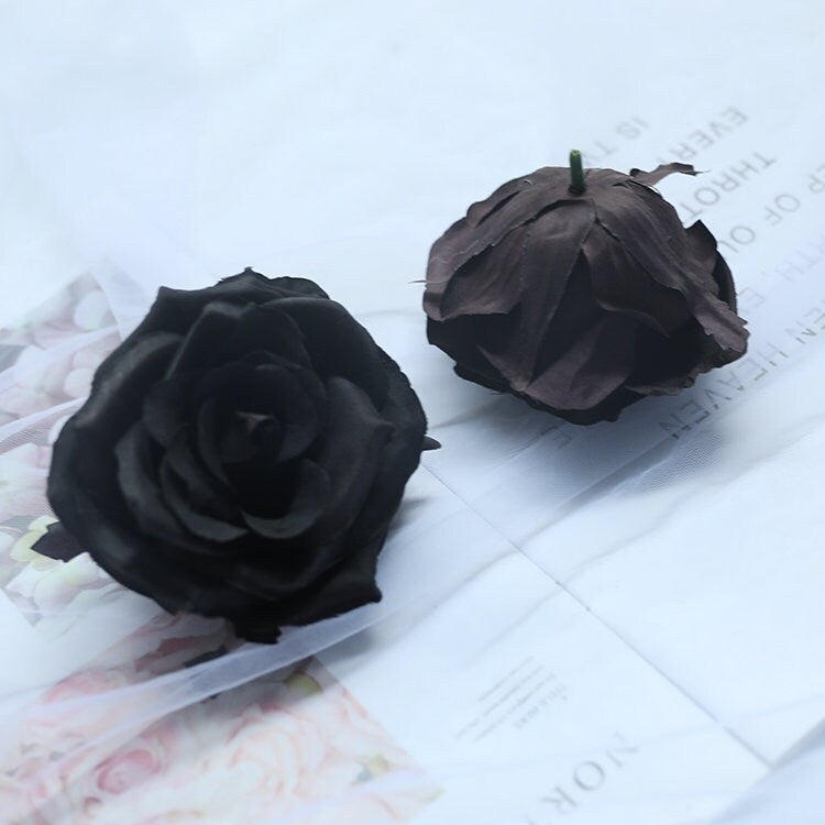 Wholesale Black Rose Flowers For Wedding Party Center Table Wedding Home Special Event Backdrop Decor Fake Florals 10 Stems