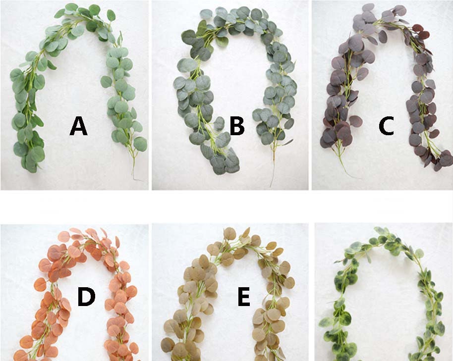 Hanging Plants Artificial Simulation Eucalyptus Leaves Rattan Garland Vine Rattan Home Wedding Decorations Arrangement Fake Green Plants